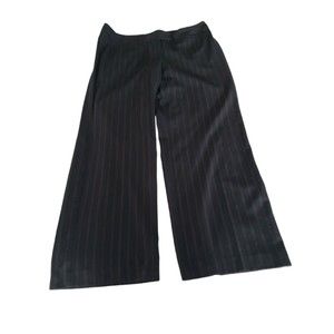 Emma James Women's Size 16 Black pinstripe Stretch Wide Leg Dress Pants pockets